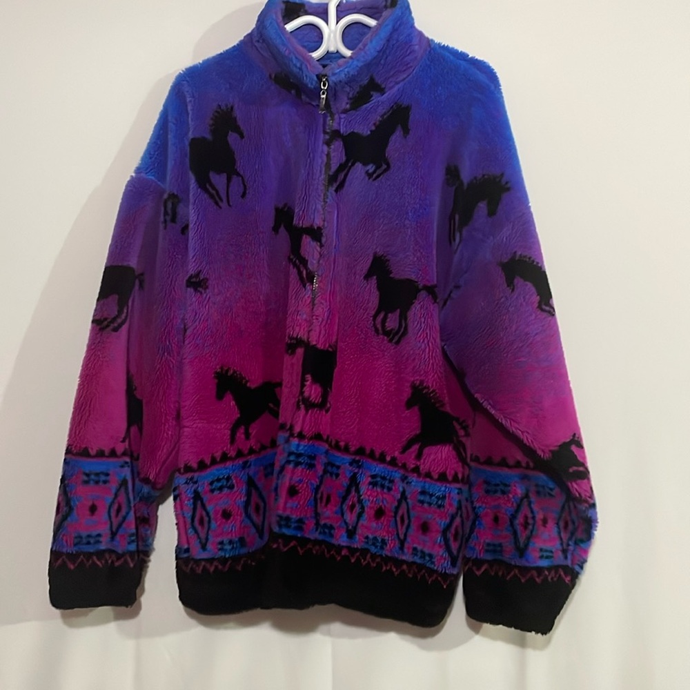 Vintage horse fleece - cotton candy colour!
